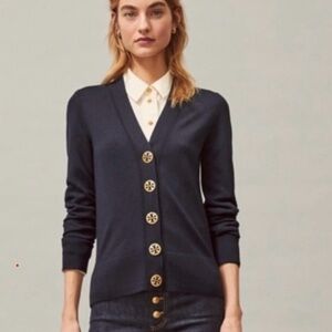 Tory Burch Simone Navy cardigan